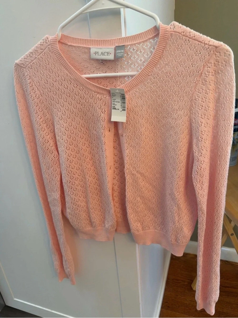 Girl’s Pink Openwork Cardigan Sweater New with Tags
